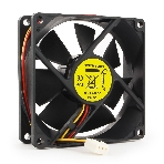 Вентилятор для корпуса Gembird FANCASE/BALL-3100 черный, 80 мм, 3100 об/мин, 38.65 дБ, 3 pin, фото 1