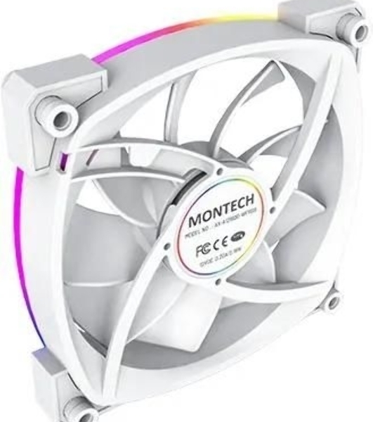 Вентилятор для корпуса MONTECH AX120 PWM белый, 120 мм, 1600 об/мин, 27 дБ, 4 pin