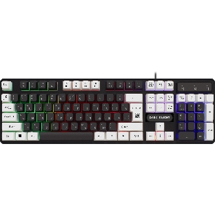 Клавиатура проводная Defender Dark Knight GK-077, USB, черный/белый