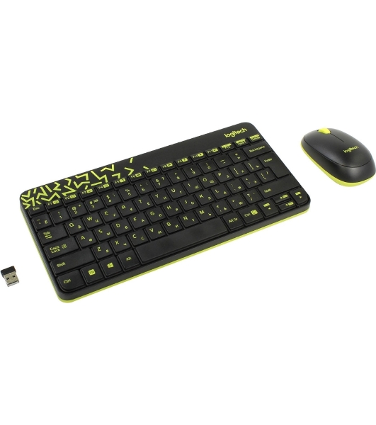 Комплект клавиатура+мышь Logitech MK240 Nano беспроводной, USB, 1000 DPI, чёрный