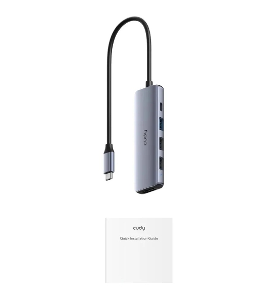 USB-концентратор CUDY UH405, USB Type-C, HDMI, USB, адаптер/ USB Type-C