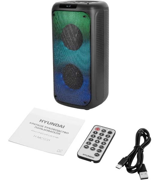 Минисистема Hyundai H-MC1231 черный 40Вт FM USB BT micro SD