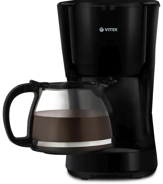 Кофеварка капельная Vitek VT-1528 BK черный, исп. кофе - молотый, 1.25 л, 750 Вт
