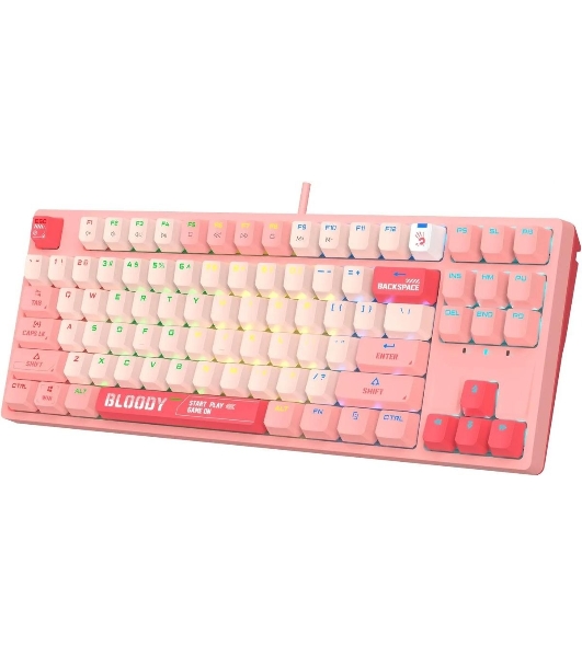 Клавиатура проводная A4Tech Bloody S87 Energy (S87 USB ENERGY PINK) USB розовый