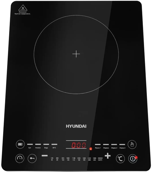 Плита настольная индукционная Hyundai HYC-0110 черный/серебристый закаленное стекло (настольная)