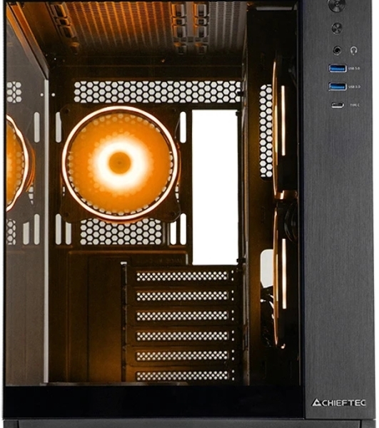 Компьютерный корпус Chieftec Visio черный без БП ATX 2x80мм 4x120мм 2x140мм 1xUSB 2.0 2xUSB 3.0 audio bott PSU