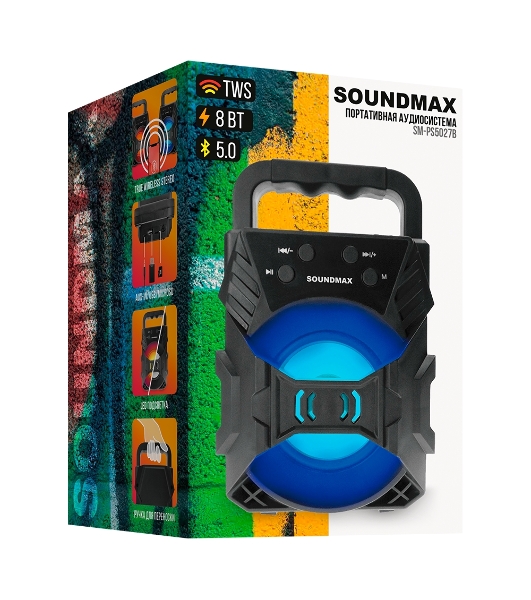 Портативная колонка SOUNDMAX SM-PS5027B черный
