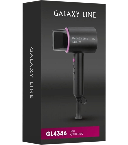 Фен Galaxy Line GL 4346 черный, 1400 Вт, компактный
