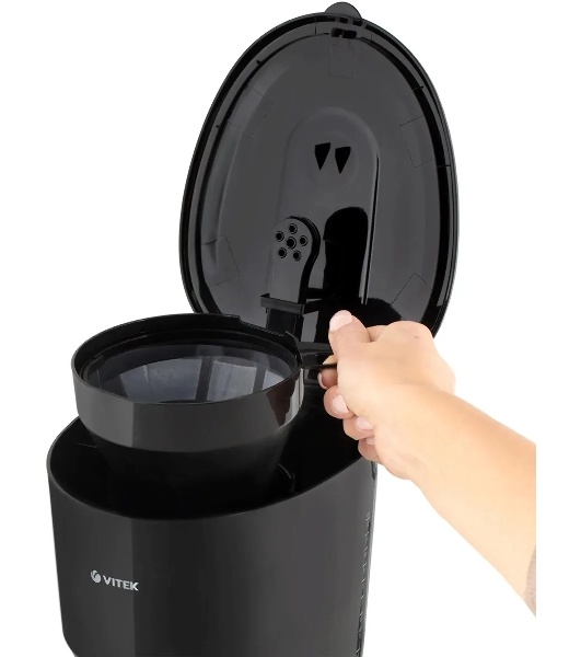 Кофеварка капельная Vitek VT-1528 BK черный, исп. кофе - молотый, 1.25 л, 750 Вт