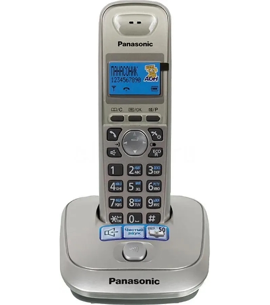 Телефон Panasonic KX-TG2511RUN (платиновый) АОН, Caller ID,спикерфон на трубке,переход в Эко режим одним нажатием