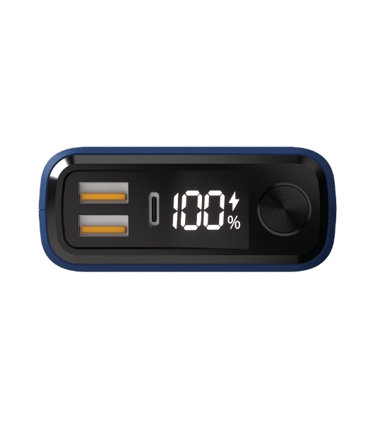 Портативный аккумулятор OLMIO QS-30, 30000mAh, 22.5W, QuickCharge3.0/PowerDelivery, LCD, темно-синий