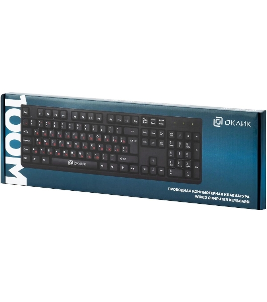 Клавиатура Oklick 100M HW3 проводная, USB Type-A, чёрный