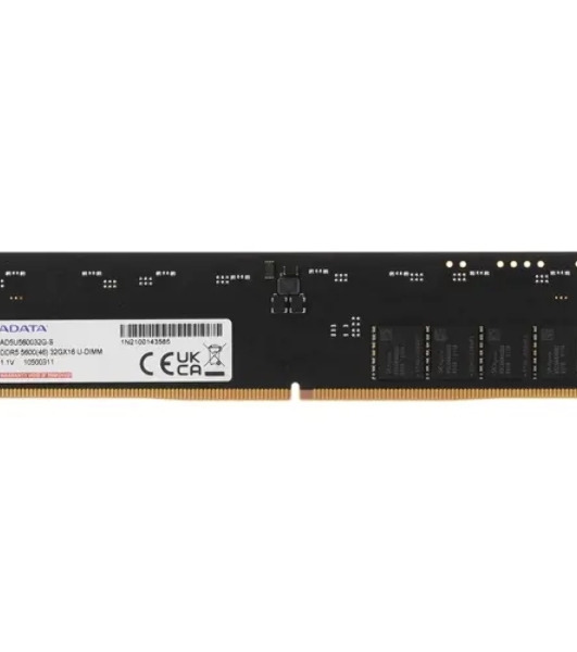 Оперативная память ADATA, DDR5, 32GB (1x32 GB), 5600 MHz, CL46, DIMM