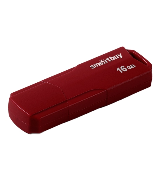 Флешка USB SmartBuy CLUE Burgundy (SB16GbCLU-BG), 16Gb, USB 2.0, R/W 20/10, красный