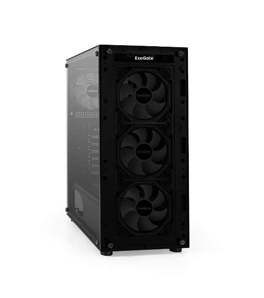 Компьютерный корпус Miditower ExeGate i3 BASE-NPX500 (ATX, БП 500NPX с вент. 12 см, с окном, 1*USB+1*USB 3.0, аудио, 4 вент. 12см с RGb подсветкой)