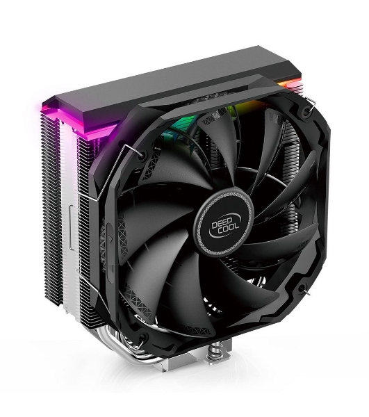 Кулер для процессора DEEPCOOL AS500 черный, 140 мм, алюминий/медь, 1200 об/мин, 26 дБ, 4 pin, 220 Вт, 164 мм