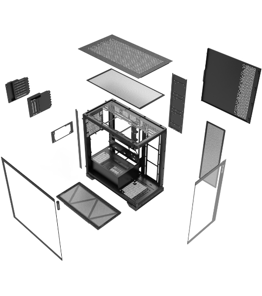Компьютерный корпус XPG INVADER X черный (INVADERXMTWOF-BKCWW) Mid-Tower, Micro-ATX, Mini-ITX, Standard-ATX, USB 3.2 Gen2 Type-A, USB 3.2 Gen2 Type-C