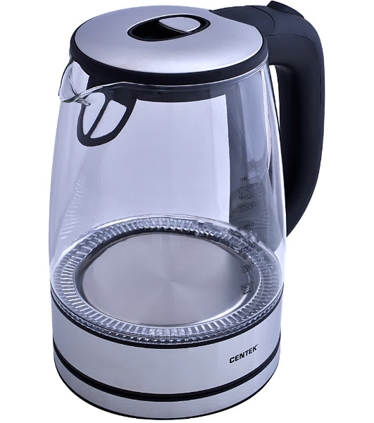 Электрочайник Centek CT-0030 черный, 1.7 л, 2200 Вт, скрытый нагревательный элемент