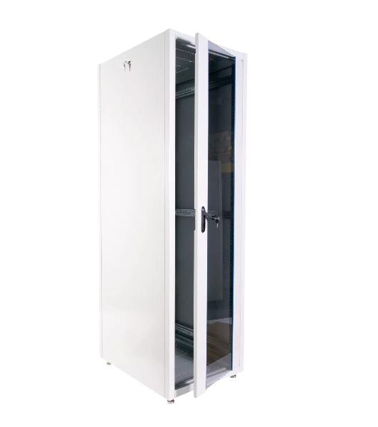 Шкаф коммутационный ЦМО (ШТК-Э-42.8.8-13АА) напольный 42U 800x800 мм пер. дв. стекл металл 2 бок. пан. 710 кг серый 715 мм 105 кг