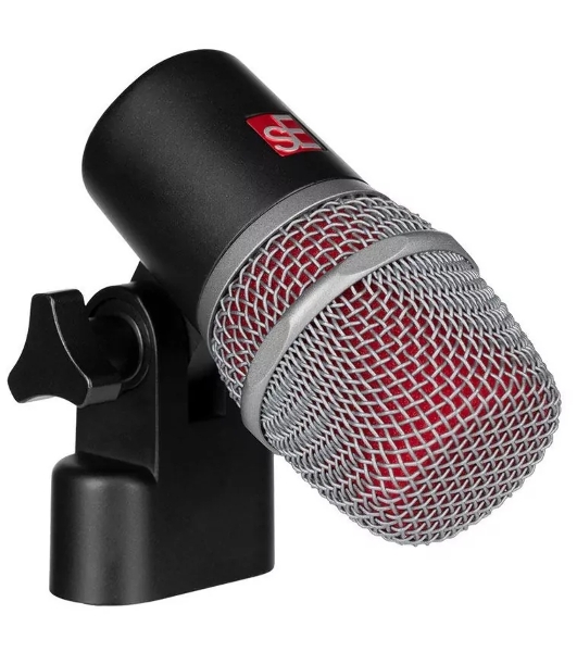 Микрофон динамический sE Electronics V BEAT инструментальный, для малых барабанов и томов, 30 Гц 19 кГц, суперкардиоида, комплектация: резьбовой адаптер, чехол на молнии, ветрозащита, гайка с накаткой для надежной фиксации микрофона