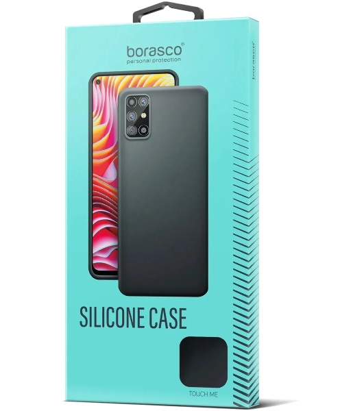 Чехол (клип-кейс) BORASCO Silicone Case, для Xiaomi Poco M4 Pro, черный (матовый) 70106