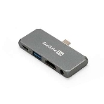 USB-концентратор 5-в-1 ExeGate DUB-31C/PD/HA (кабель-адаптер USB Type-C --> 1xUSB3.0 + Type-C DATA (480Mb/s) + PD 100W + HDMI 4K@30Hz + Audio, Plug&Play, подходит для iPad Pro и мобильных телефонов, серый), фото 1
