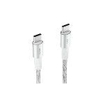 Кабель OLMIO MASTER, Type-C - Type-C, 60W 3A, 1.2м, тканевая оплетка, белый, фото2