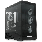 Компьютерный корпус без блока питания HSPD F711-TGbK-ARGB, Panoramic Full Tower, черный, TG, 0.7 SPCC, 4x120мм ARGB ATX, mATX, mITX 190/420/280мм 2x2.5', 2x3.5', 7xPCI 1xUSB-A 3.0, 1xUSB-C 445x235x475мм, фото7
