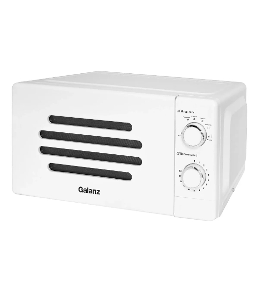 Микроволновая печь Galanz MOS-2007MW белый, 20 л, 700 Вт, переключатели - поворотный механизм