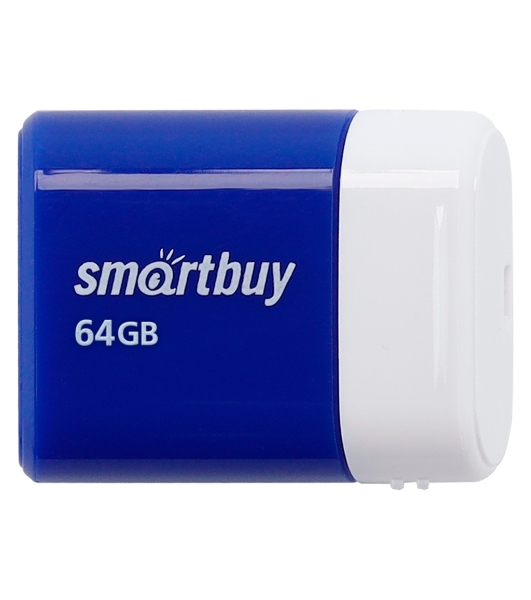 Флешка USB SmartBuy LARA Blue (SB64 GbLARA-B), 64Gb, USB 2.0, R/W 15/5, синий/белый