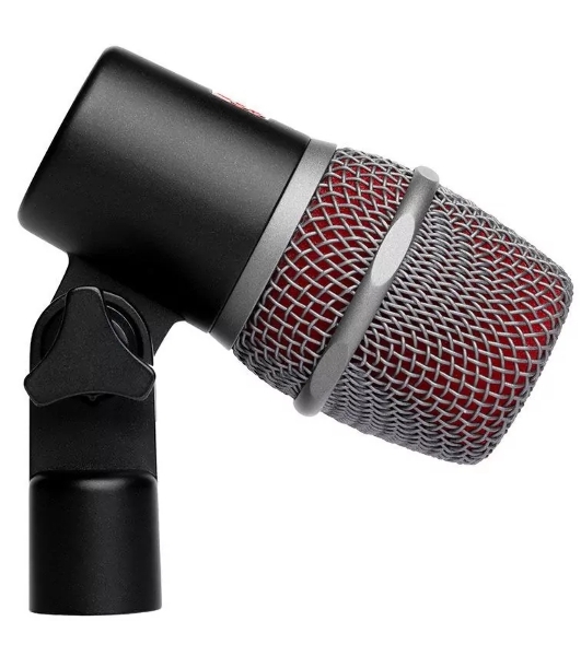 Микрофон динамический sE Electronics V BEAT инструментальный, для малых барабанов и томов, 30 Гц 19 кГц, суперкардиоида, комплектация: резьбовой адаптер, чехол на молнии, ветрозащита, гайка с накаткой для надежной фиксации микрофона