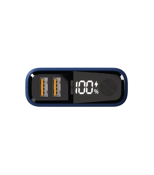 Портативный аккумулятор OLMIO QS-10, 10000mAh, 22.5W, QuickCharge3.0/PowerDelivery, LCD, темно-синий