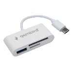Кард-ридер Gembird FD2-MSD-2/белый/SD/SDHC/SDXC/TF/MicroSD/USB 2.0/USB Type-C (2.0)/пластик, фото 1