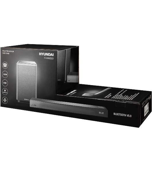 Микросистема Hyundai H-HA650 черный 150Вт FM USB BT SD/MMC/MS