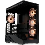 Компьютерный корпус без блока питания HSPD F711-TGbK-ARGB, Panoramic Full Tower, черный, TG, 0.7 SPCC, 4x120мм ARGB ATX, mATX, mITX 190/420/280мм 2x2.5', 2x3.5', 7xPCI 1xUSB-A 3.0, 1xUSB-C 445x235x475мм, фото8