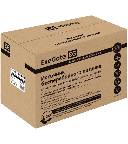Источник бесперебойного питания ExeGate SpecialPro Smart LLB-2200.LCD.AVR.EURO.RJ 2200VA/1300W, LCD, AVR, 4 евророзетки, RJ45/11, черный