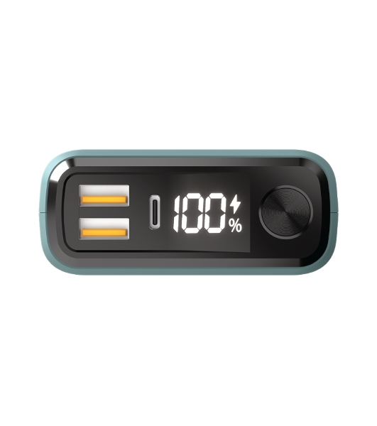 Портативный аккумулятор OLMIO QS-30, 30000mAh, 22.5W, QuickCharge3.0/PowerDelivery, LCD, темно-зеленый