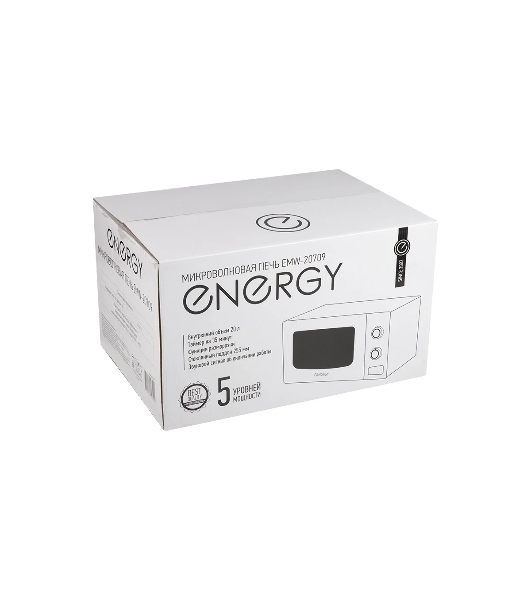 Микроволновая печь Energy EMW-20709 белый, 20 л, 700 Вт, переключатели - поворотный механизм