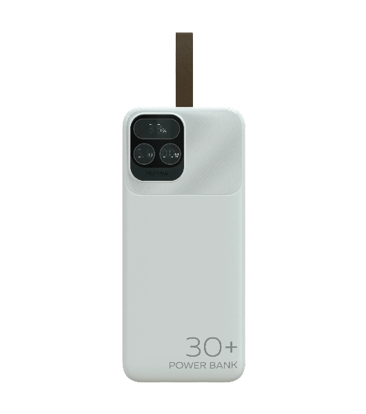 Портативный аккумулятор More choice (4620202550644) PB55-30 с кабелем 1USB 3.0A 22.5W PD - 30000mAh белый