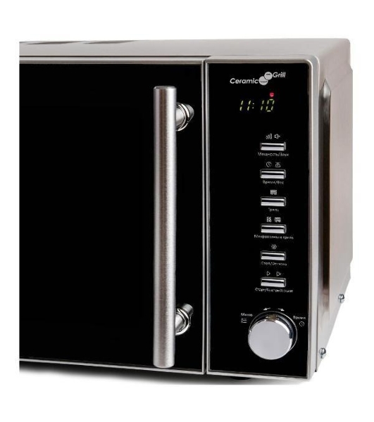 Микроволновая печь Steba MIC 2070 серебристый/черный, 20 л, 800 Вт, переключатели - кнопки, поворотный механизм