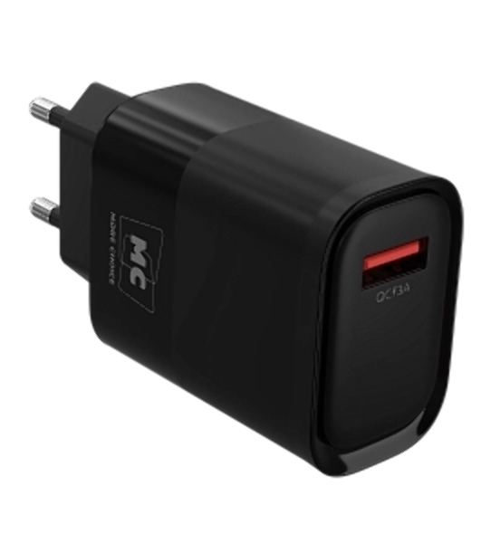 Сетевое зарядное устройство MORE CHOICE (4620202553393) NC09a 1USB 3.0A QC3.0 15W б, черный