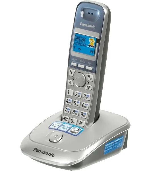Телефон беспроводной (DECT) Panasonic KX-TG2511RUS (серебристый) АОН, Caller ID,спикерфон на трубке,переход в Эко режим одним нажатием