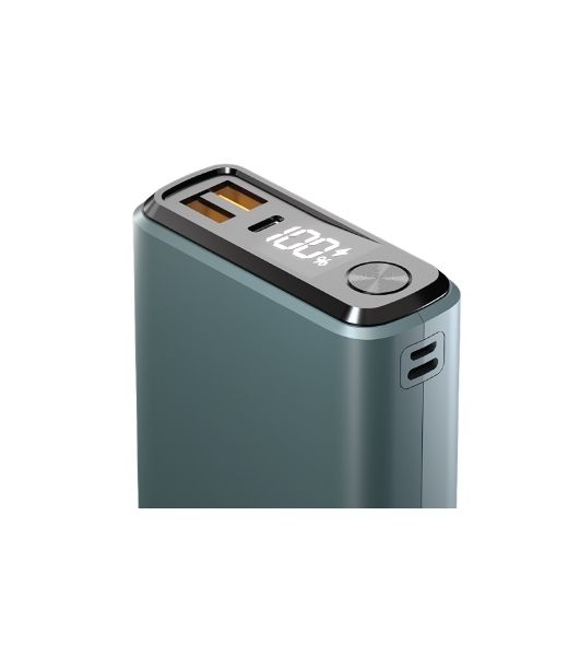 Портативный аккумулятор OLMIO QS-30, 30000mAh, 22.5W, QuickCharge3.0/PowerDelivery, LCD, темно-зеленый