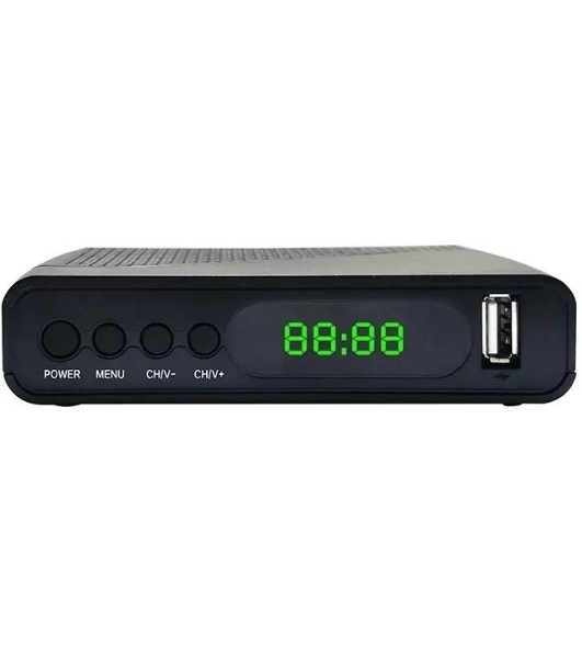 Приставка для цифрового ТВ Hyundai H-DVB500 черный, DVB-T2, DVB-T, DVB-C, HDMI, USB 2.0 х2