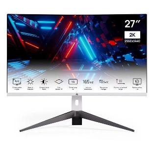 Монитор 27' ABR MC27GQC-i2 VA 2560x1440, 165 Гц, 1 мс, 16:9, 300 кд/м², 2xHDMI, 2xDP 1.4, HDR, изогнутый экран (1500R), VESA 100x100, белый
