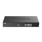 Коммутатор D-Link DGS-1010P/B1A, 8×1 Гбит/с + 2×1 Гбит/с SFP, неуправляемый, фото 1