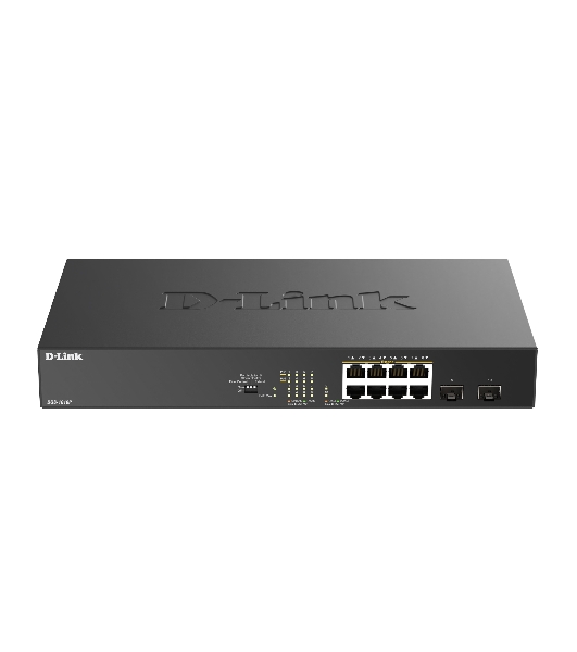 Коммутатор D-Link DGS-1010P/B1A, 8×1 Гбит/с + 2×1 Гбит/с SFP, неуправляемый