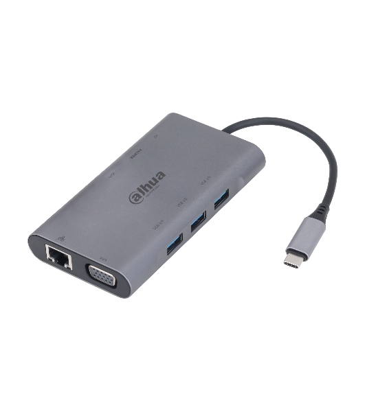USB-концентратор Dahua TC39, USB Type-C, USB 3.0 + HDMI + RJ45 + VGA + SD/TF +PD Docking Station, USB
