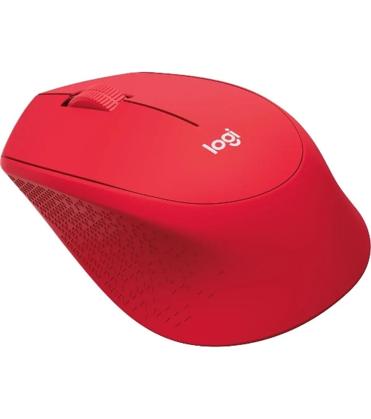 Мышь беспроводная Logitech M280 красный, 1000 dpi, радиоканал, USB, кнопки - 3