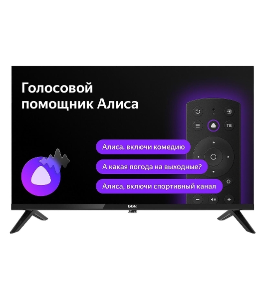 Телевизор BBK 24' 24LEX-7218/TS2C черный LED HD Яндекс ТВ